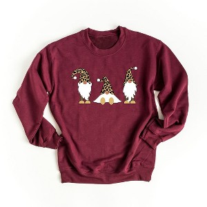Simply Sage Market Women's Graphic Sweatshirt Leopard Gnomes - 1 of 4