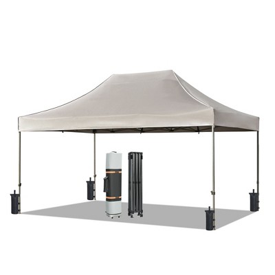 10x15 FT Pop Up Canopy Tent, Commercial Instant Canopy with 4 Sidewalls & 4 Sandbags, Adjustable Party Gazebo for Camping Wedding Gathering