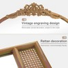 Lirago Arch Rattan Wood Mirror with Carved Design Vanity Mirror Decor Mirror 71*37 Brown - 4 of 4