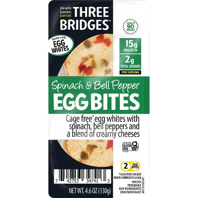 Three Bridges Gluten Free Spinach & Bell Pepper Egg White Bites - 4.6oz
