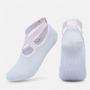 Anna-Kaci Women's 2-Pack Ballet Style Grip Socks with Crisscross Elastic Straps and Non-Slip Soles for Yoga or Pilates - 1 of 3