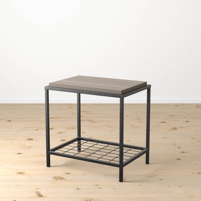 Ruby Wood and Metal End Table Gray - Brookside Home