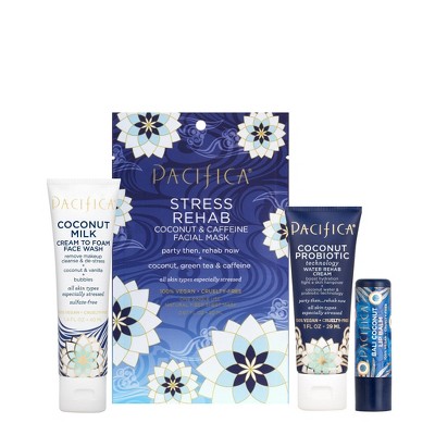 Pacifica Coconut Rehab Skincare Stress Therapy Set - 4ct/3.55 fl oz