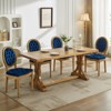 NicBex Set of 2 French Style Velvet Dining Chairs, Antique Painted Solid Wood Kitchen Side Chairs, Nailhead Trim & Steel Spring Cushion - 2 of 4