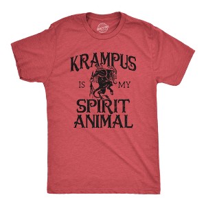 Mens Krampus Is My Spirit Animal T Shirt Funny Xmas Saint Nicholas Folklore Tee For Guys - Crazy Dog Men's T Shirt - 1 of 4