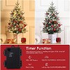 4.5 Ft Artificial Christmas Tree with 200 Warm White  Lights and Red Berries Potted Base Holiday Xmas Tree - 4 of 4