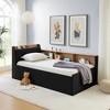 Twin Size Daybed with Storage Headboard and Wireless Charging for Bedroom or Apartment - 3 of 4