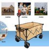 CAVINAS Folding Heavy Duty Wagon Cart with Adjustable Handle & Cup Holders,Shopping Cart with Quiet Wheels,Wagon for Camping,Shopping - 4 of 4