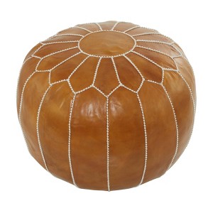 Bohemian Moroccans Leather Pouf - Olivia & May - 1 of 4