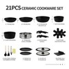 Aoibox 21-Piece Nonstick Ceramic Cookware Set with Detachable Handles, Oven Safe & Induction Ready, Pots and Pans Set for RV Kitchen - 2 of 4