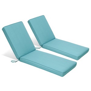 Aoodor 72 x 21 x 3 Inches Patio Chaise Lounger Cushions, Olefin Fabric Slipcovers with Sponge Foam, Set of 2 - 1 of 4