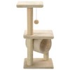 vidaXL Cat Tree Beige Particle board, Soft plush, Sisal rope 25.6 in - 3 of 4