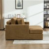 Racxily 56.3" Wide Sofa Bed, Chenille Linen Fabric, Sturdy Metal Legs, Suitable For Living Rooms, Bedrooms, and Apartments, Brown - 4 of 4