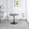 Vynxaria 31.5-Inch Black and Walnut End Table - Mid-Century Tulip Dining & Versatile Coffee Table - 3 of 4
