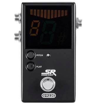 Monoprice Chromatic Pedal Tuner - Black With Normal & Bypass Outputs, Easy to Tune Your Bass and Guitars - Stage Right Series