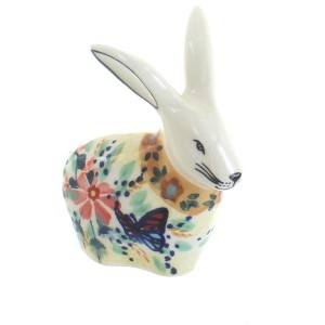 Blue Rose Polish Pottery F077 Manufaktura Rabbit Figurine - 1 of 2