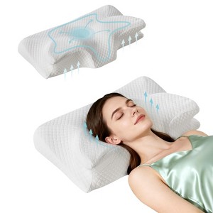 Kumasinova Ergonomic Cervical Neck Pillow for Sleeping,Side Sleeper Pillow&Back Pillows for Neck and Shoulder Pain,Therapeutic Memory Foam Pillows - 1 of 4