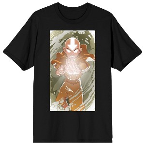 Avatar The Last Airbender Aang With Air Bending Men's Black Graphic Tee - 1 of 2