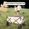 Grungis Folding Heavy Duty Wagon Cart with Drink Holders,Shopping Cart with Adjustable Handle,Utility Cart for Camping,Shopping - 4 of 4