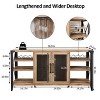 Vabches Wine Cabinet with Wine Rack Storage, Alcohol Cabinet with LED Strip, Rustic Oak - 2 of 4