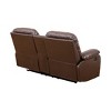 MAYEERTY Reclining Loveseat, 2-Seat Breathable Leather Recliner with Storage & Cup Holders for Living Room, Brown - 4 of 4