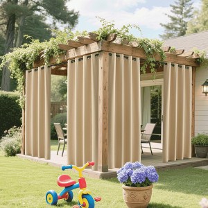 NICETOWN Outdoor Light-Blocking Curtains with Low-Density Grommets for Patio/Exterior Windows - 1 of 4