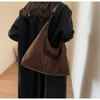 Trendy Suede Crescent Shoulder Bag Women Tote Bag Satchels Crossbody Purse Top-handle Travel Handbag - 2 of 4