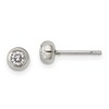 Chisel Stainless Steel Polished 3mm Bezel Cubic Zirconia Stud Earrings - 2 of 4