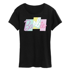 Women's - Barbie - Color Block Behind Logo Short Sleeve Graphic T-Shirt - 1 of 4