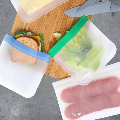 (re)zip Family Reusable Leakproof Food Storage Bags – Lunch & Snack Kit – 12pc