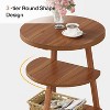Tribesigns 3-Tier Round End Table, 19.69" W Side Table, Small Round Nightstand for Living Room, Bedroom and Couch Side, Brown - 4 of 4