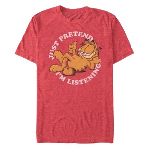 Men's Garfield Just Pretend I'm Listening T-Shirt - 1 of 4