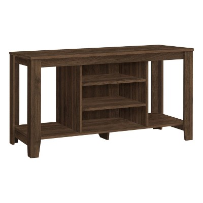Monarch Specialties Tv Stand 48 Inch Console Media Entertainment Center Storage Shelves Living Room Bedroom Laminate Walnut Contemporary Modern
