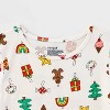 Girls' Adaptive 2pk Holiday Short Sleeve Dress - Cat & Jack™ Dark Green/Cream - 3 of 4