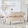 VASIP 53" Modern Velvet Open-Back Loveseat  with 3 Pillows and Metal Legs,Mini Sofa for Living Room,Bedroom,Apartment,Beige - 3 of 4