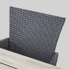 Linden 6pc Acacia Wood & Wicker Patio Dining Set - Gray - Christopher Knight Home: Includes Bench, Weather-Resistant - 3 of 4