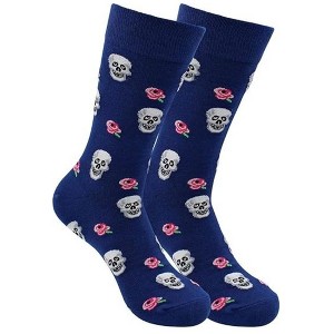 Skulls and Roses Aocks (Men's Sizes, Adult Large) from the Sock Panda - Great for Halloween - 1 of 3