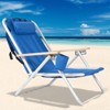 DOMETOUR Portable High Strength Beach Chair with Adjustable Headrest Blue - 2 of 4