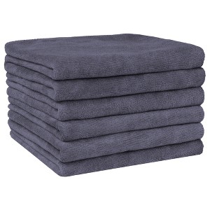 Unique Bargains Cleaning Absorbent Microfiber Quick Drying Kitchen Towels 6 Pcs - 1 of 4