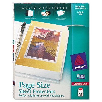 Avery Top-Load Poly 3-Hole Punched Sheet Protectors - Letter, Diamond Clear - Case of 50