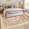 Coolmee Washable Area Rugs for Living Room Boho Non Slip Large Rug Floral Vintage Low Pile Rug for Living Room, Bedroom, Dining Room,Light Pink - 4 of 4