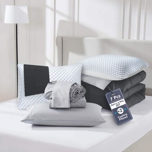 Nestl 9 Piece Reversible Comforter Set, Bed in a Bag, All in one Bed Set with Cooling Pillows - 1 of 4