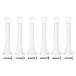 Unique Bargains Spring Steel Rubber Head Anti-Rust Plating Door Stop 6 Pcs - 1 of 4