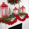 Northlight 6' x 3" Red Artificial Poinsettia Floral Christmas Garland - Unlit - 2 of 4