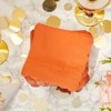 Juvale 100 Pack Orange Scalloped Edged Disposable Cocktail Paper Napkins Party Supplies - 2 of 4