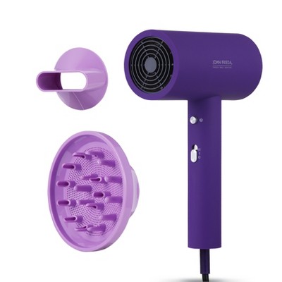 JOHN FRIEDA 1875W Ionic Hair Dryer – Professional Ceramic Blow Dryer with Diffuser, Temp Control, Lightweight, Anti-Frizz, Fast Drying