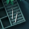 14K White Gold Plated Long Bar Dangle Earrings, Minimalist Geometric Drop for Women - 4 of 4