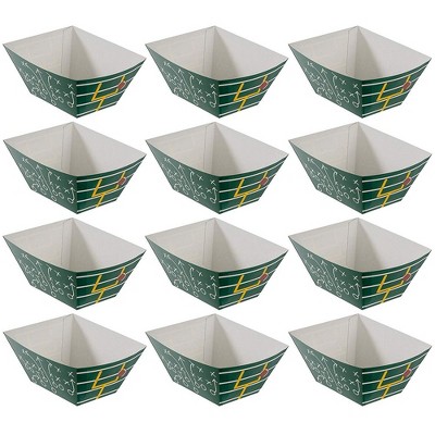 Football Snack Bowl - 12-Pack Large Disposable Party Bowls, Easy DIY Assembly, Birthday, Game Day, Tailgate Party Supplies, 11.75 x 9.75 x 5 Inches