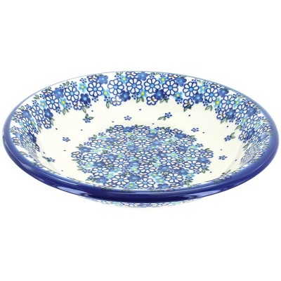 Blue Rose Polish Pottery Daisy Maze Soup Plate