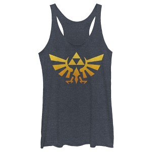 Women's Nintendo Legend of Zelda Triforce Fade Racerback Tank Top - 1 of 3
